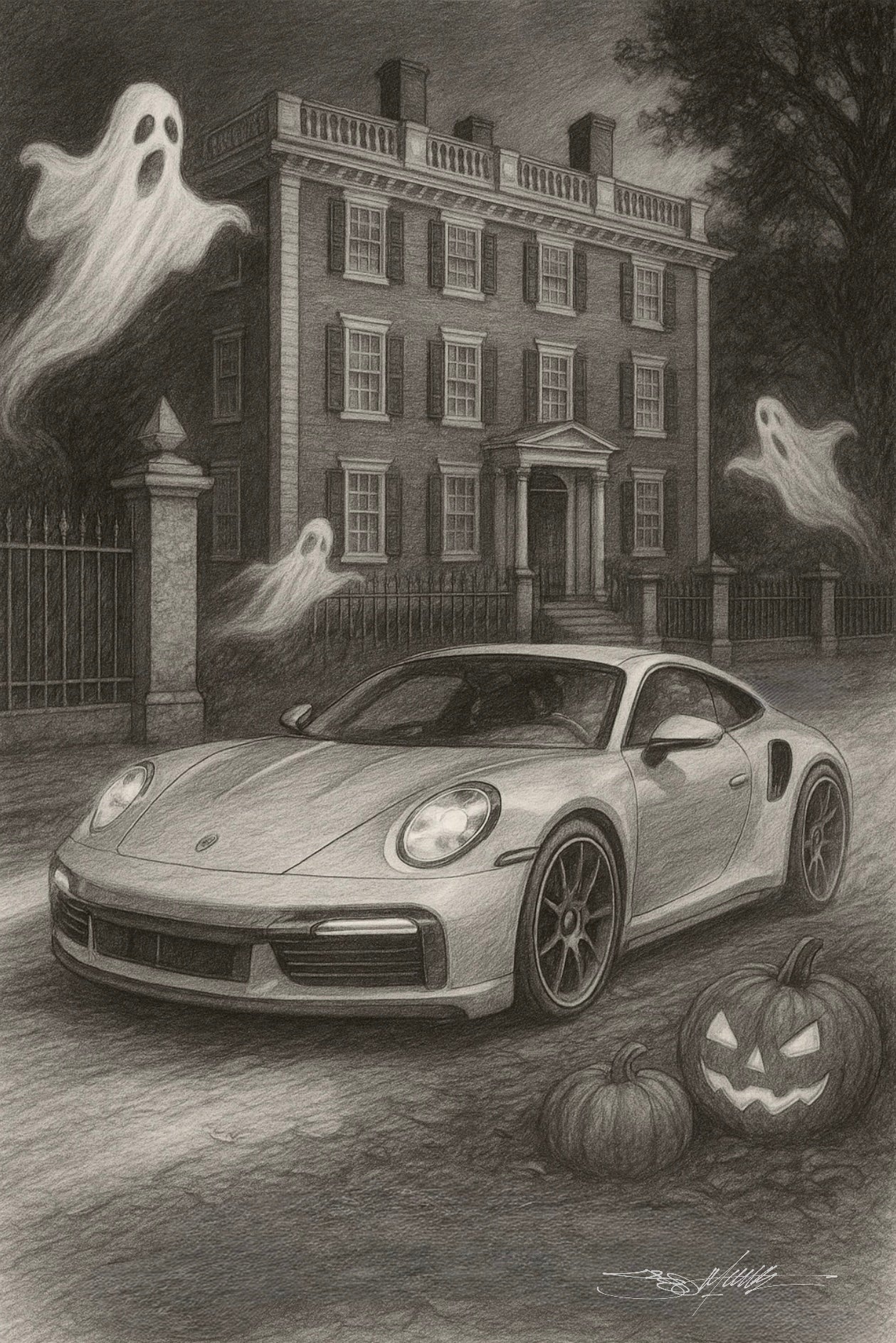 Porsche 911 Turbo S: Chasing Ghost (Pencil)