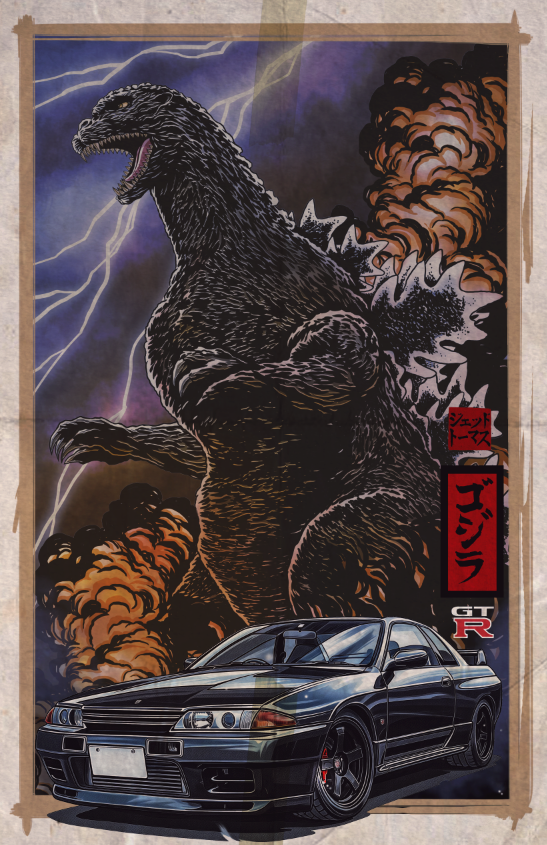 Godzilla X Nissan GTR (R32) ll