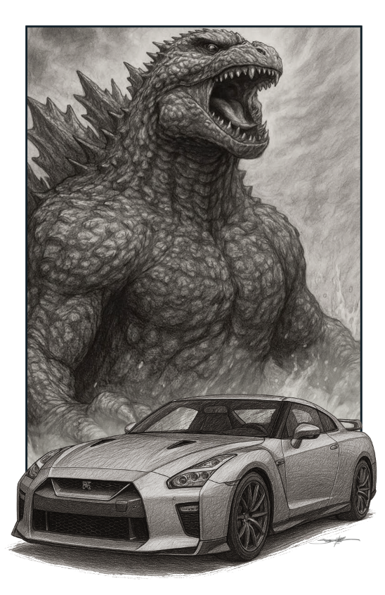 Godzilla: GTR R35 (Pencil)
