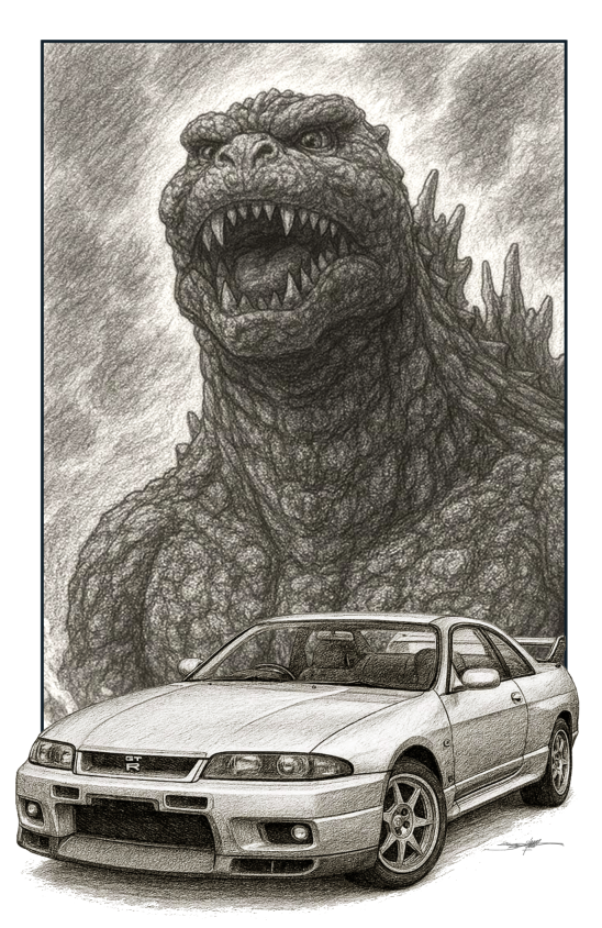 Godzilla: GTR R33 (Pencil)