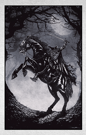 headless horseman sleepy hollow black and white