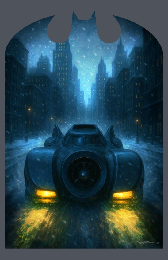 Batman Returns: Batmobile On Snowy Gotham