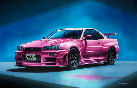 GTR in pink: Nissan GTR R34