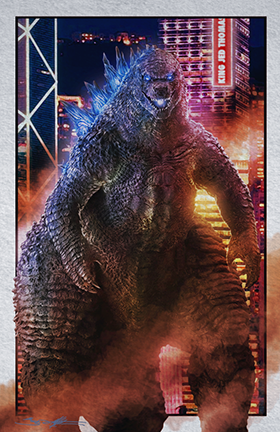 godzilla vs kong : Godzilla (hong kong lights)