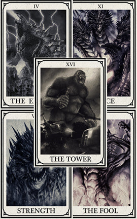 monsterverse : tarot cards set 3 (5 cards)